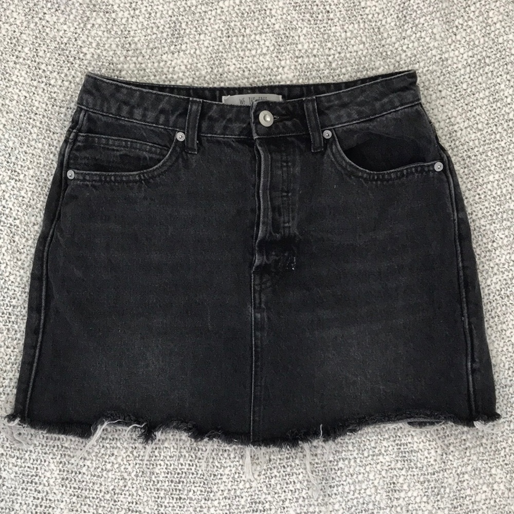 Free people we the free black denim skirt size 26